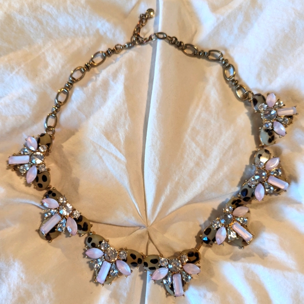 BaubleBar Pink Rhinestone Statement Necklace